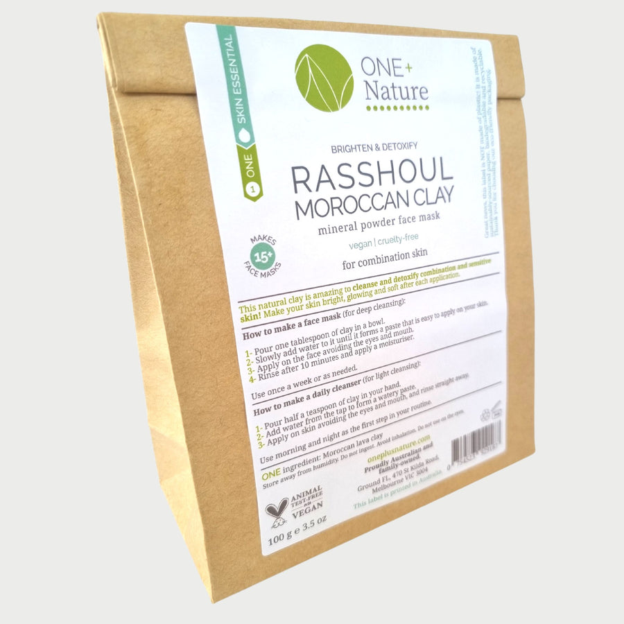 Rhassoul Moroccan Clay - Mineral Powder Mask and Cleanser  For Face