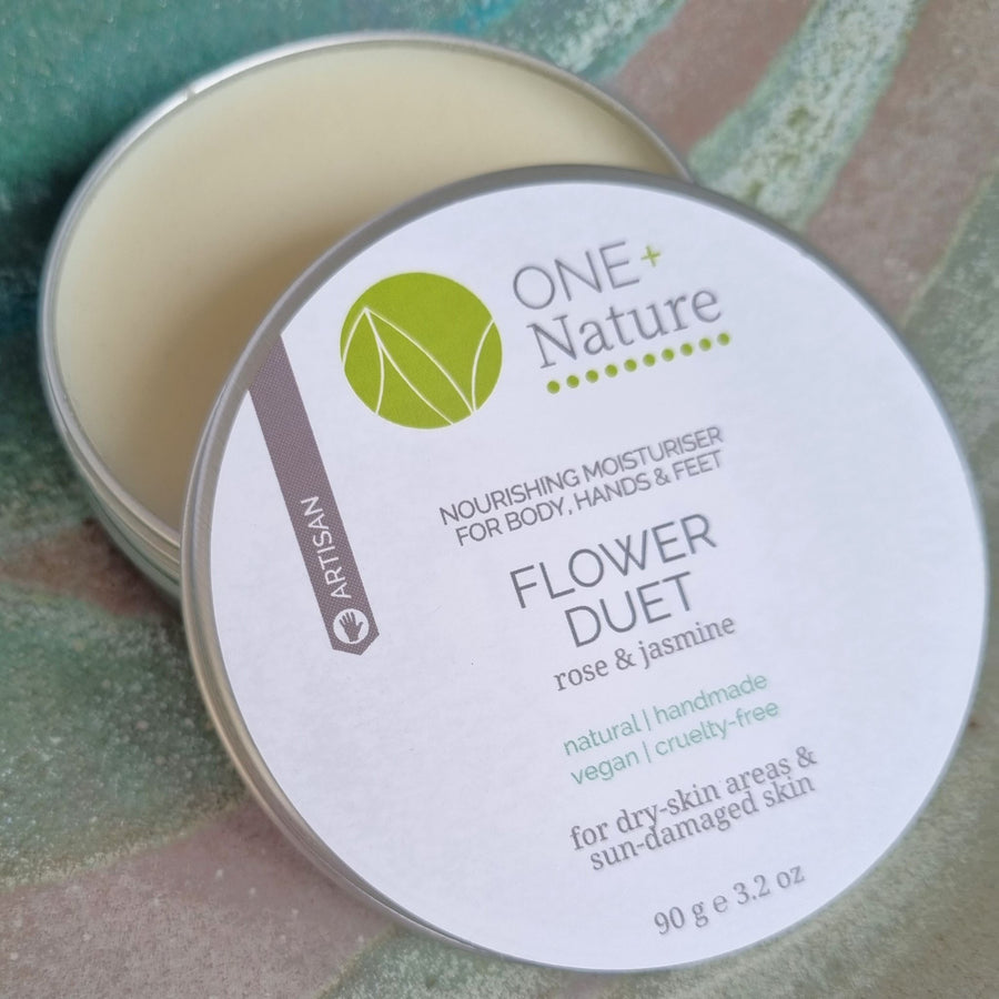 FLOWER DUET- nourishing moisturiser for Body, Feet and Hands with Rose & Jasmine